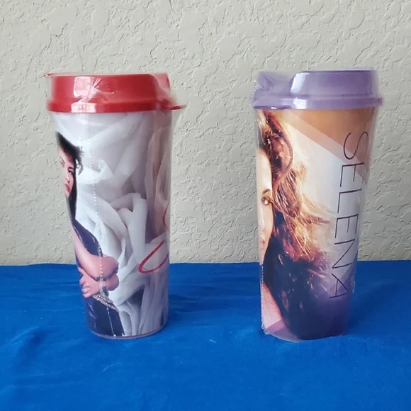 Selena Quintanilla Travel Tumblers Set 3 Cups Stripes 2019 - Picture 2 of 6
